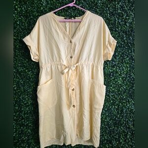 Zara Women's Yellow Dress Size XS